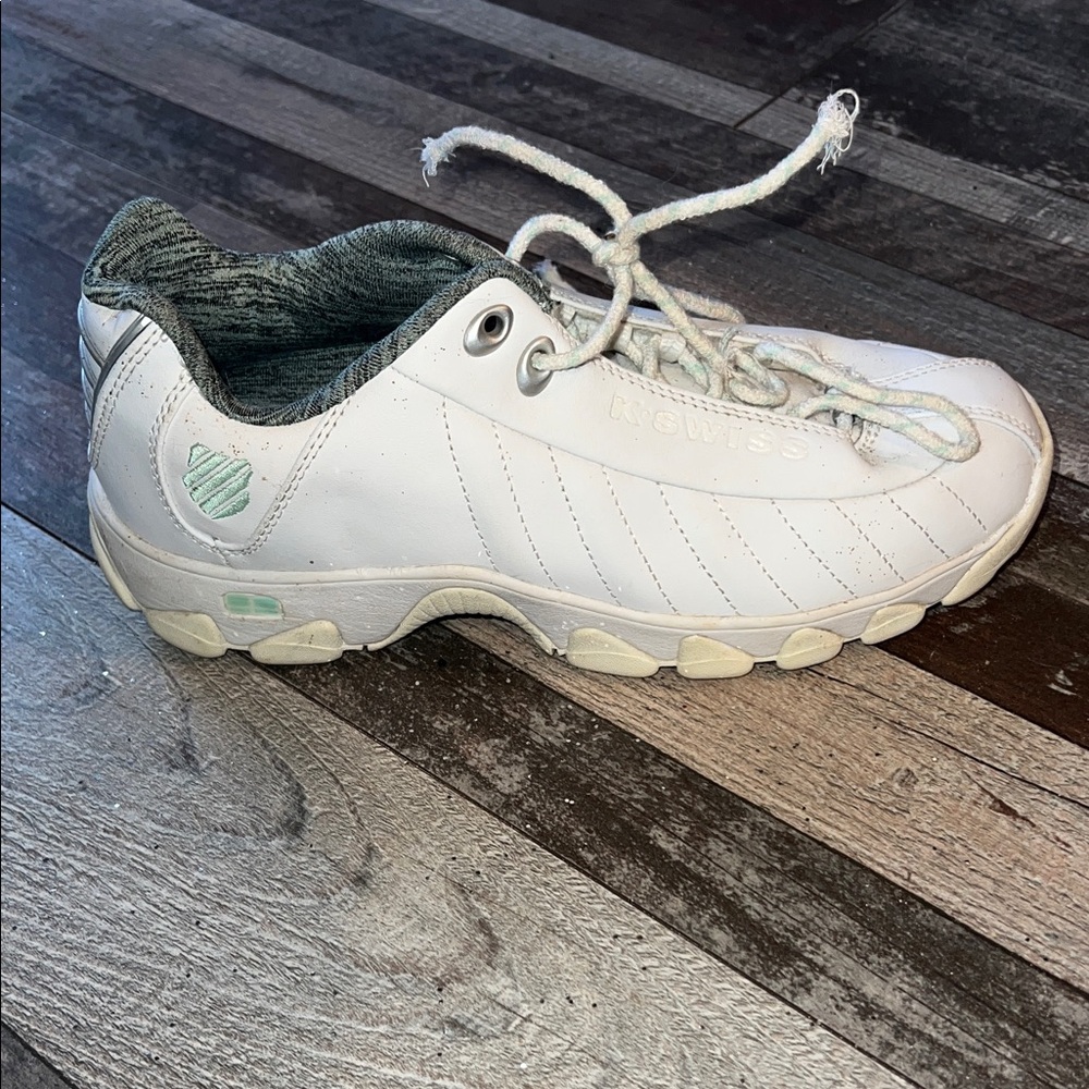 K-Swiss White and Gray Athletic Sneakers